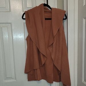 Women's Sleeveless Drape Sweater - Brown